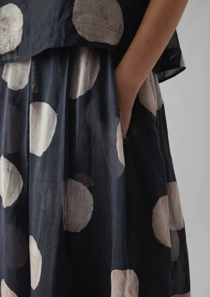 Batik Dot Pleated Skirt