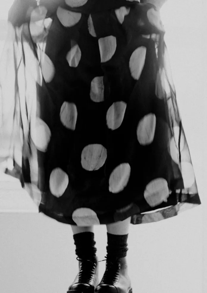 Batik Dot Pleated Skirt