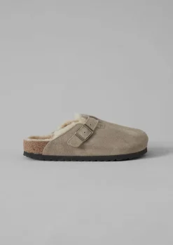 Birkenstock Boston Suede Shearling Clogs