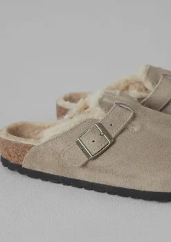 Birkenstock Boston Suede Shearling Clogs