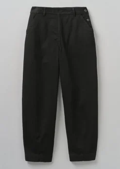 Black Denim Side Button Trousers