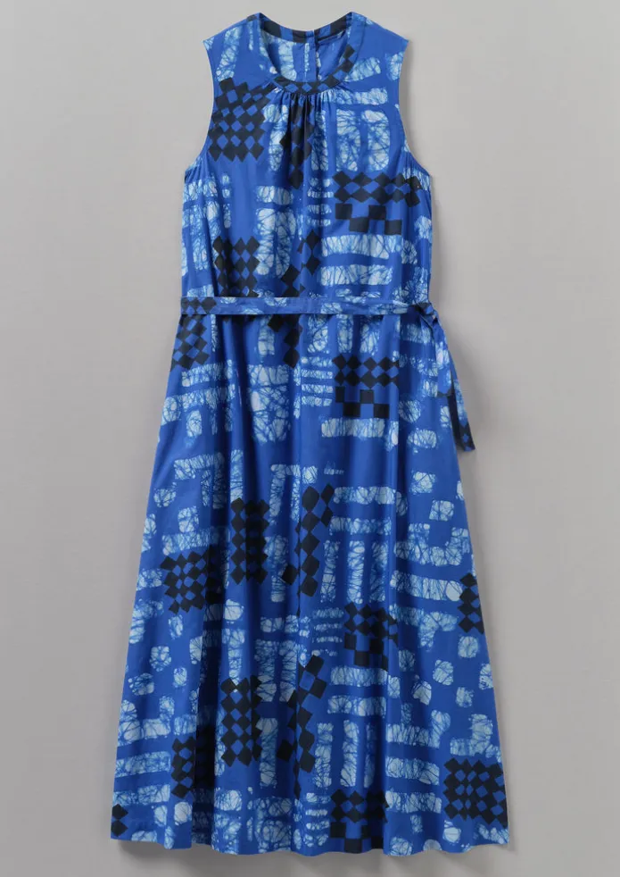 Block Print Batik Poplin Dress