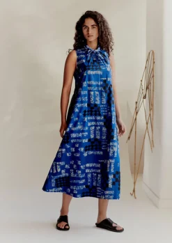 Block Print Batik Poplin Dress
