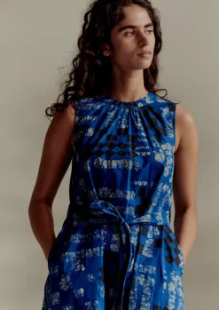 Block Print Batik Poplin Dress