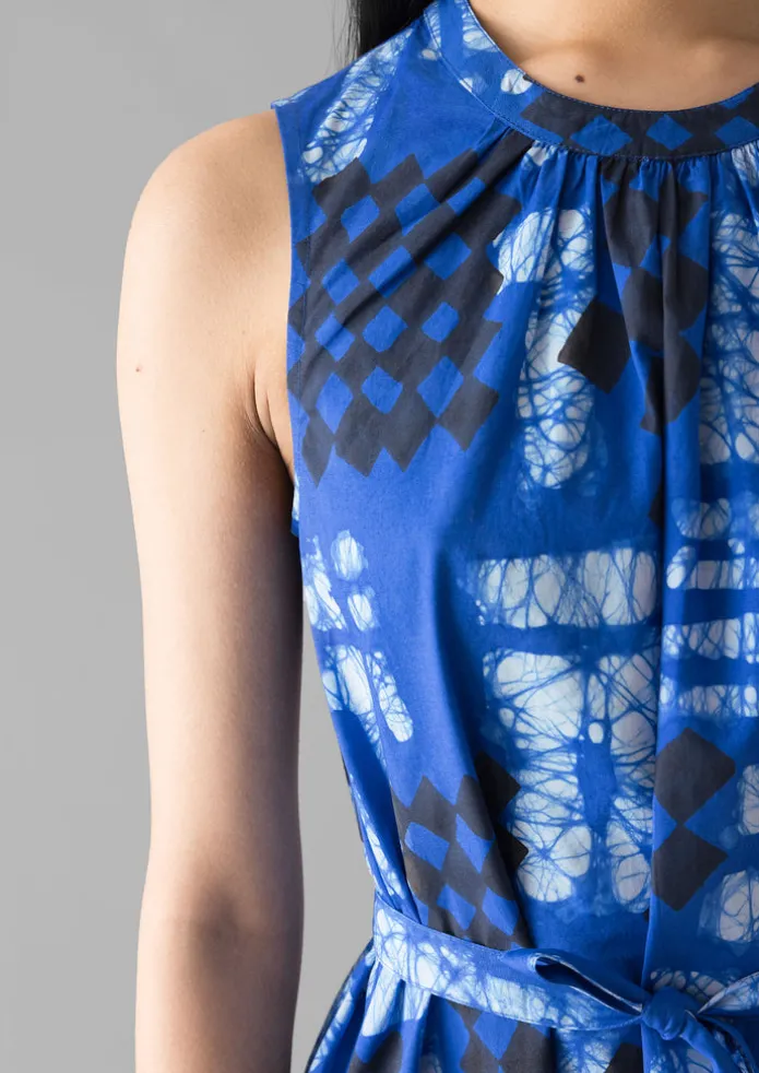 Block Print Batik Poplin Dress