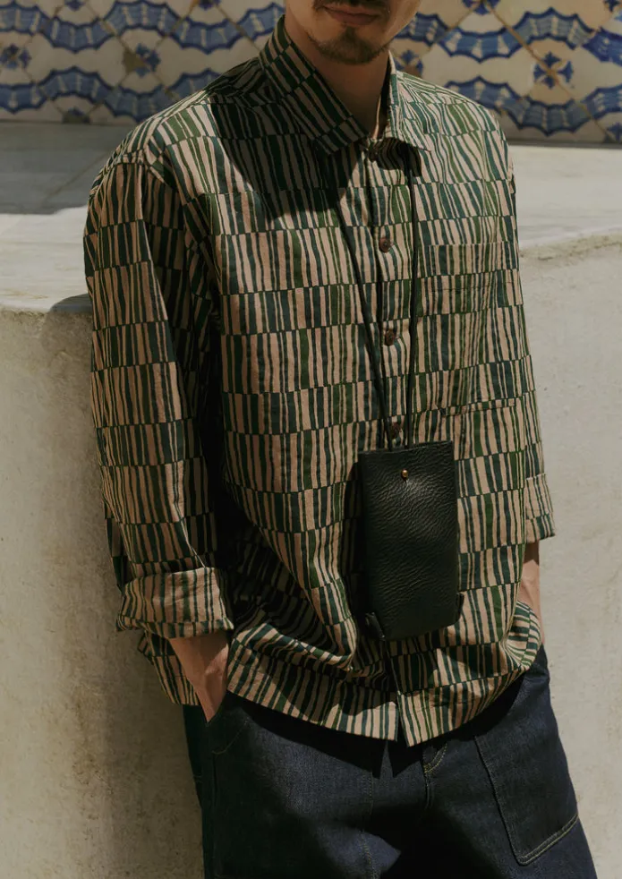 Block Print Irregular Check Shirt