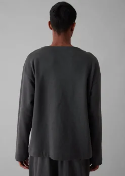 Brushed Cotton Hemp Wide Neck Sweater