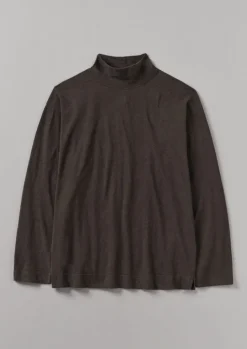Brushed Cotton High Neck Lounge Top