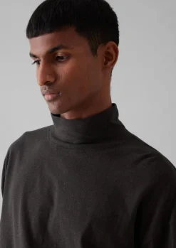 Brushed Cotton High Neck Lounge Top