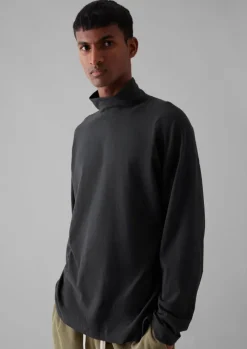 Brushed Cotton High Neck Lounge Top