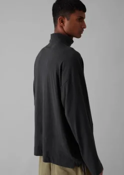 Brushed Cotton High Neck Lounge Top