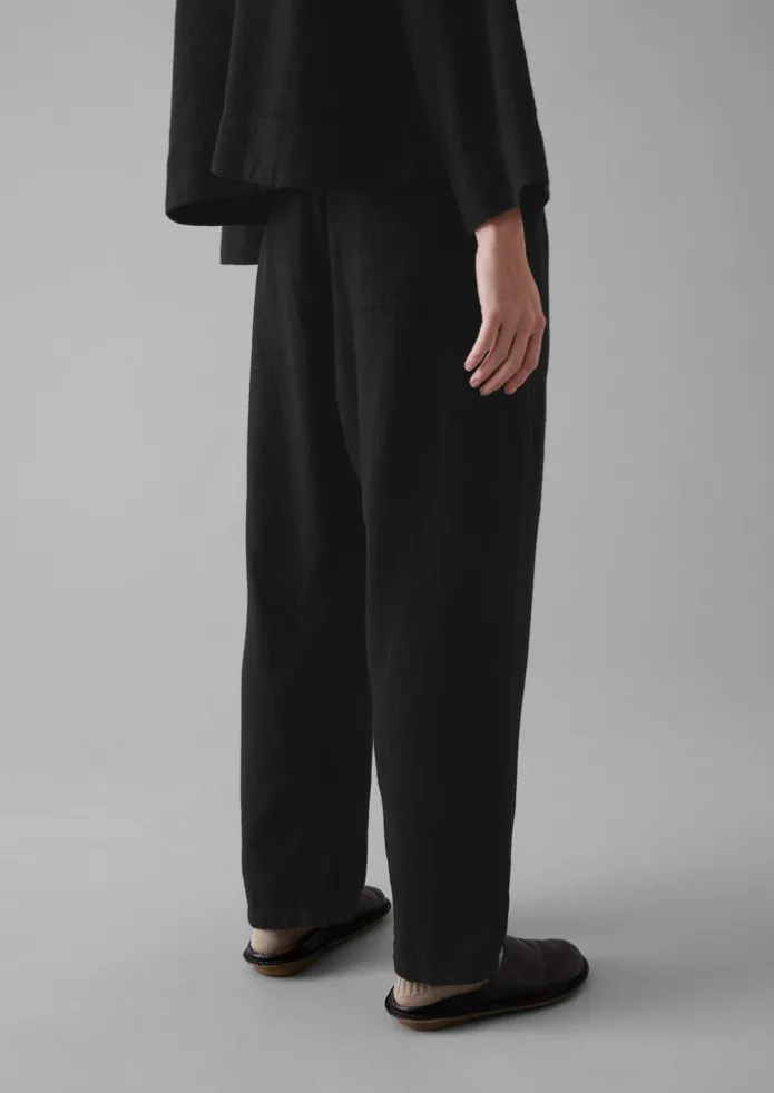 Brushed Cotton Linen Herringbone Trousers