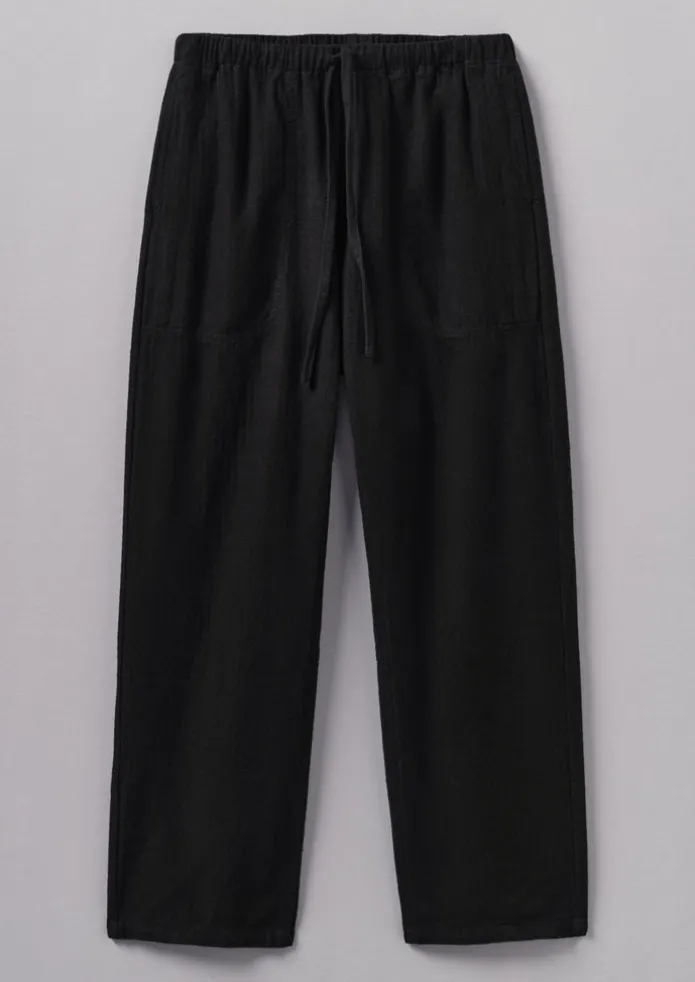 Brushed Cotton Linen Herringbone Trousers