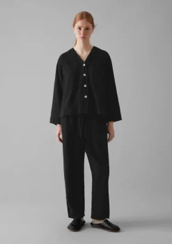 Brushed Cotton Linen Herringbone Top