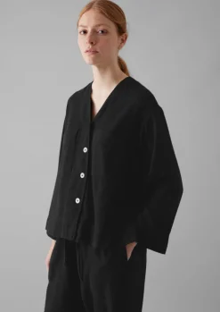 Brushed Cotton Linen Herringbone Top