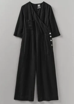 Brushed Cotton Linen Herringbone Jumpsuit