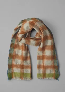Check Boiled Wool Scarf