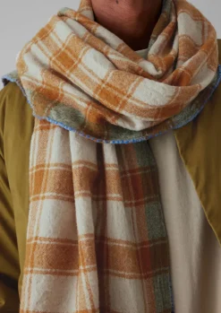 Check Boiled Wool Scarf