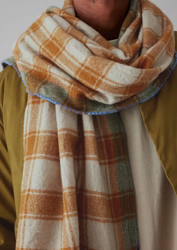 Check Boiled Wool Scarf