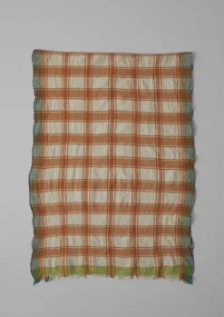 Check Boiled Wool Scarf