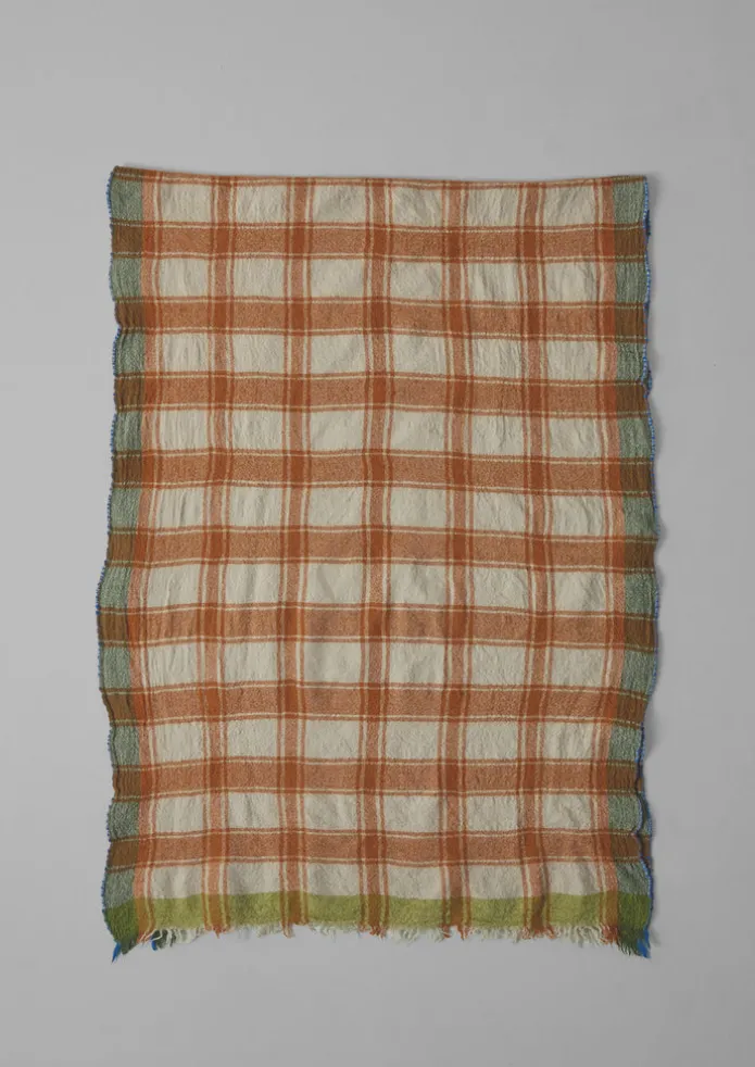 Check Boiled Wool Scarf
