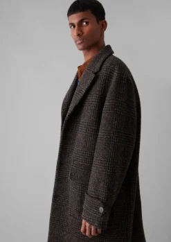 Check Wool Overcoat