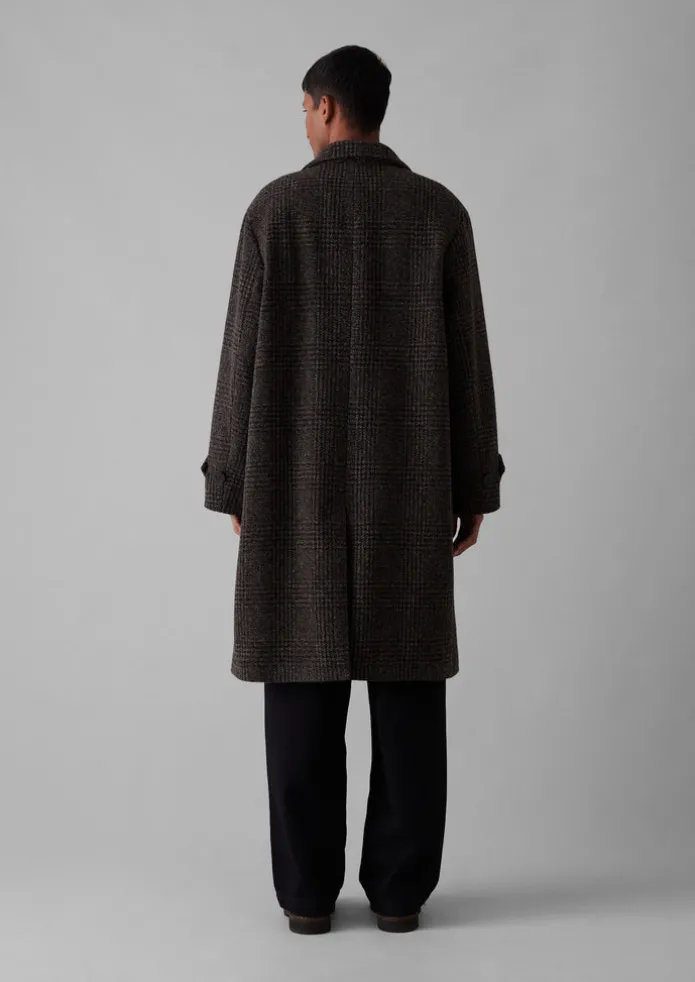 Check Wool Overcoat