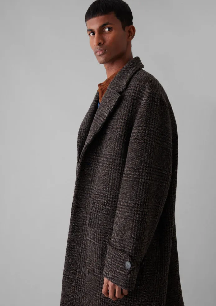 Check Wool Overcoat