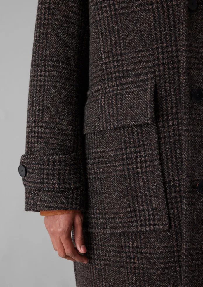 Check Wool Overcoat