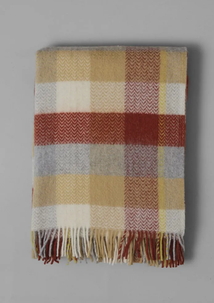 Chevron Check Wool Blanket