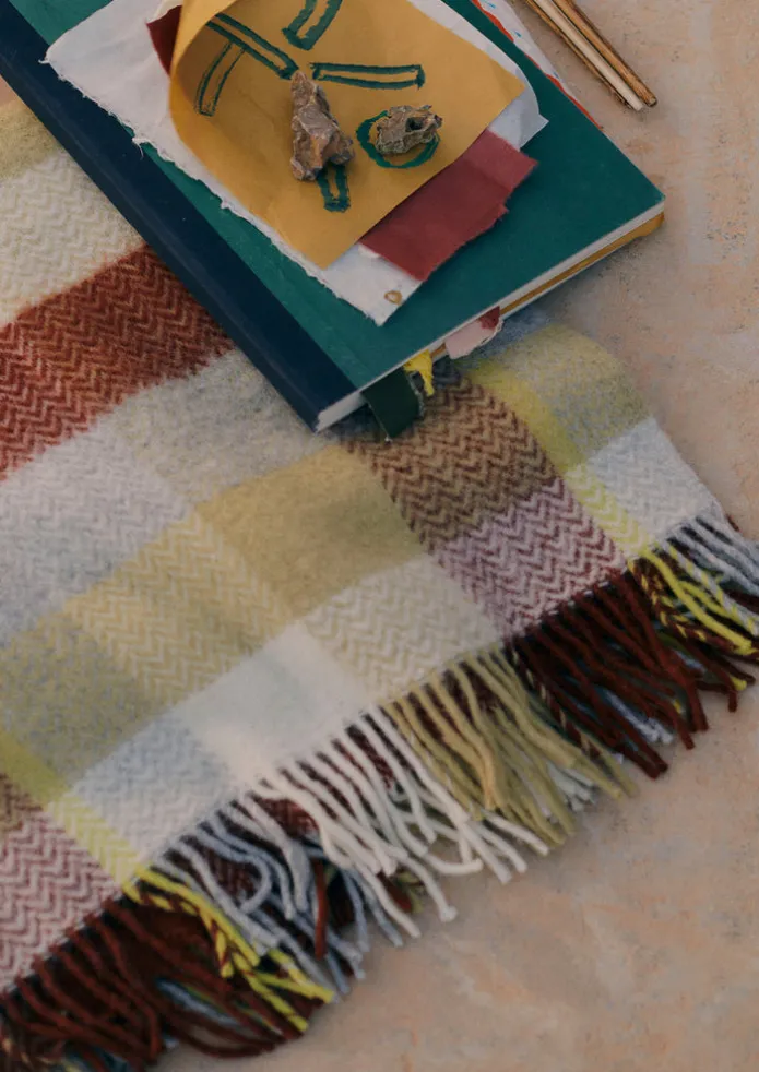 Chevron Check Wool Blanket