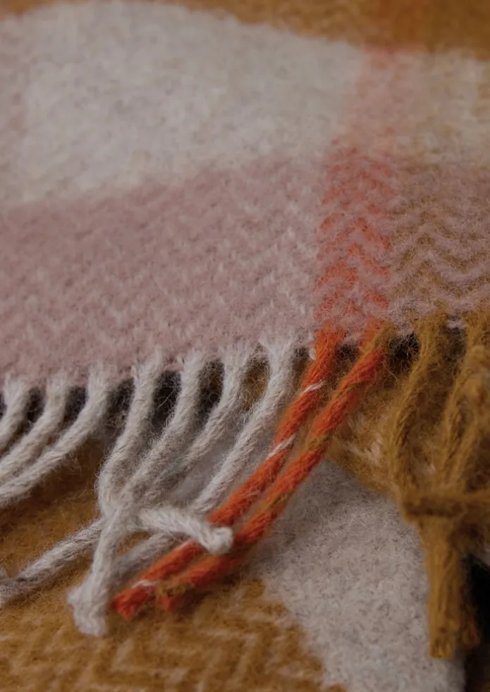 Chevron Check Wool Blanket