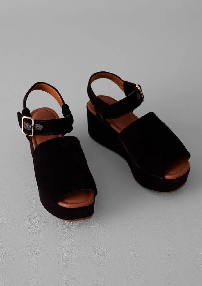 Chie Mihara Velvet Platform Shoes