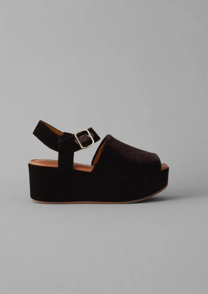Chie Mihara Velvet Platform Shoes