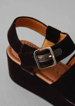 Chie Mihara Velvet Platform Shoes