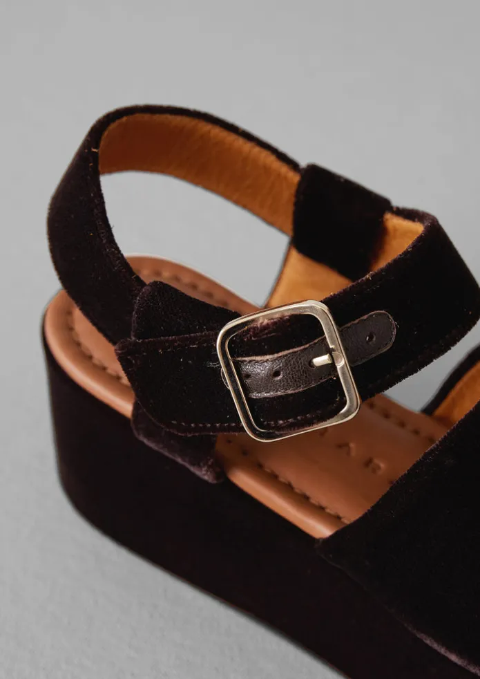 Chie Mihara Velvet Platform Shoes