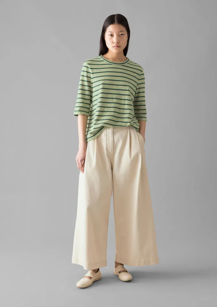 Cleo Stripe Cotton Half Sleeve Tee