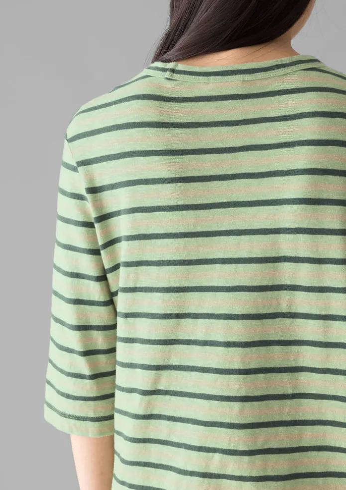 Cleo Stripe Cotton Half Sleeve Tee