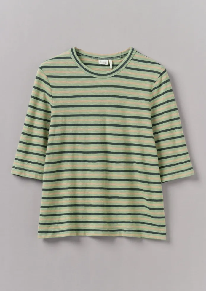 Cleo Stripe Cotton Half Sleeve Tee
