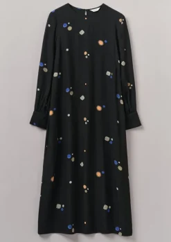 Cosmic Dot Print Column Dress