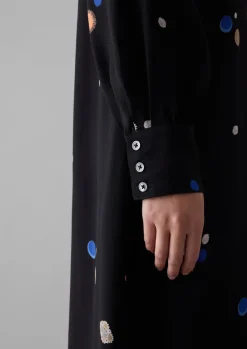 Cosmic Dot Print Column Dress
