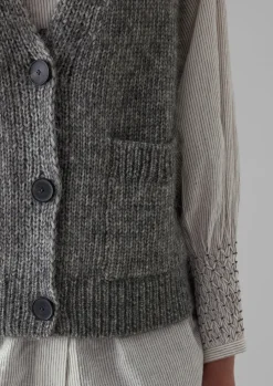 Cotton Alpaca Button Through Tank