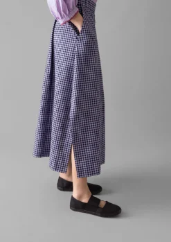 Cotton Gingham Seersucker Skirt