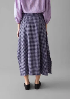 Cotton Gingham Seersucker Skirt