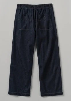 Cotton Hemp Denim Cargo Trousers