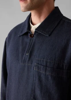 Cotton Hemp Denim Smock Shirt