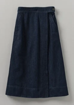 Cotton Hemp Denim Wrap Skirt