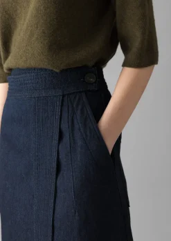 Cotton Hemp Denim Wrap Skirt