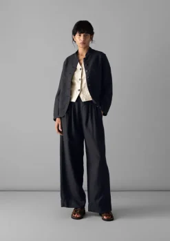 Cotton Linen Wide Leg Trousers