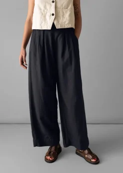 Cotton Linen Wide Leg Trousers